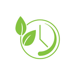 Time and green flow. Spring, renewal, update.Vector linear icon illustration isolated on white background.