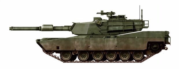 MBT concept based on the M1 Abrams tank, with a chassis reduced to one pair of rollers © Tikros