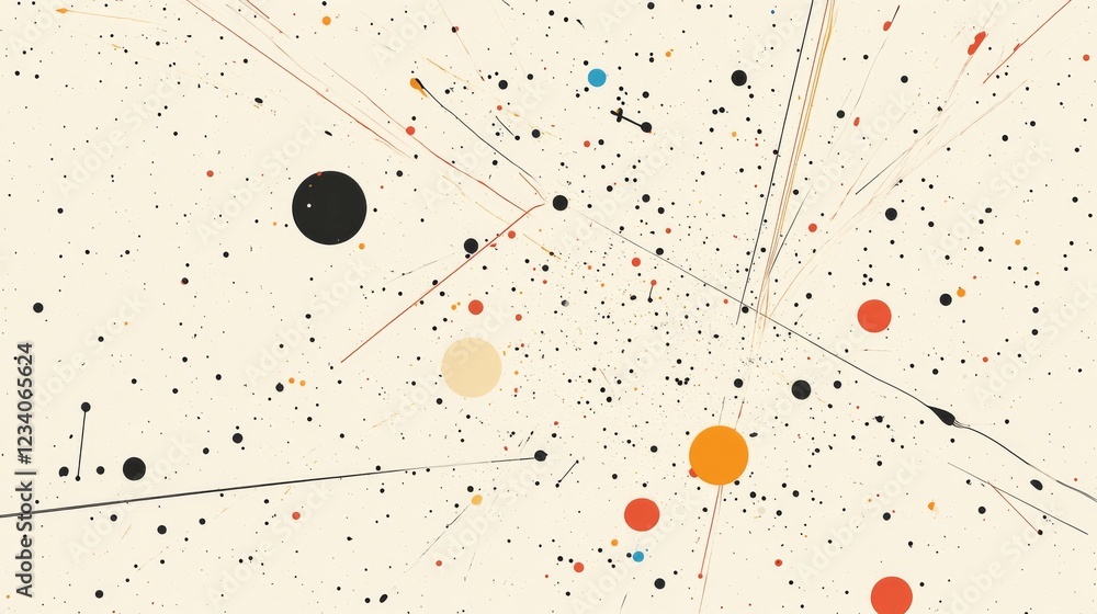 Aufkleber abstract cosmic background with colorful dots and lines representing stars and galaxies