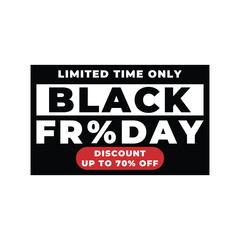 black friday lettering word mark logo design concept idea