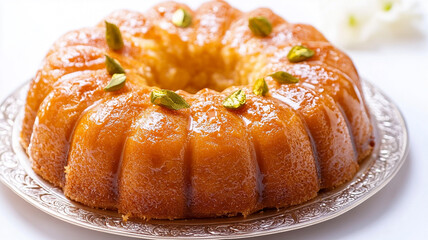 Cake for Eid al-Fitr celebrations isolated on white background