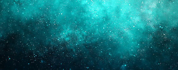 Obraz premium Deep teal and emerald abstract background with floating light particles