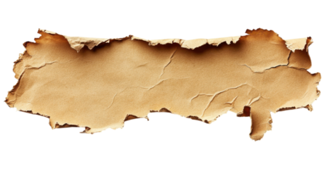 Vintage Torn Parchment Paper with Textured Edges and Aged Appearance for Background or Decorative Use