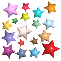Obraz premium Colorful stars background on white background