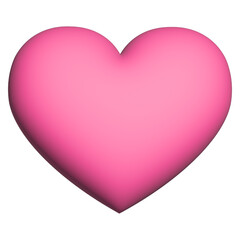 3d pink heart on white background