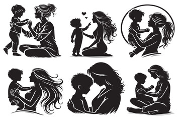 Unbreakable Bond of a Mother and Child - A Heartfelt Silhouette Art