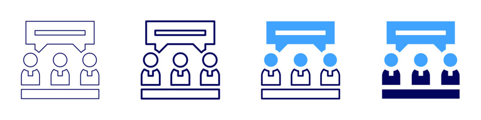 Business meeting icon in 4 different styles. Thin Line, Line, Bold, and Bold Line. Duotone style. Editable stroke
