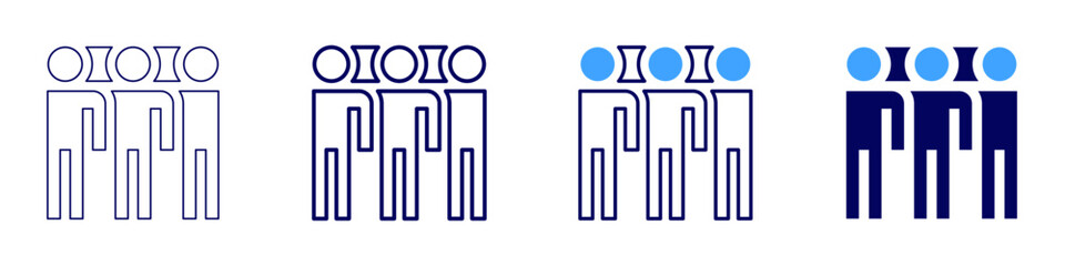 Joint effort icon in 4 different styles. Thin Line, Line, Bold, and Bold Line. Duotone style. Editable stroke
