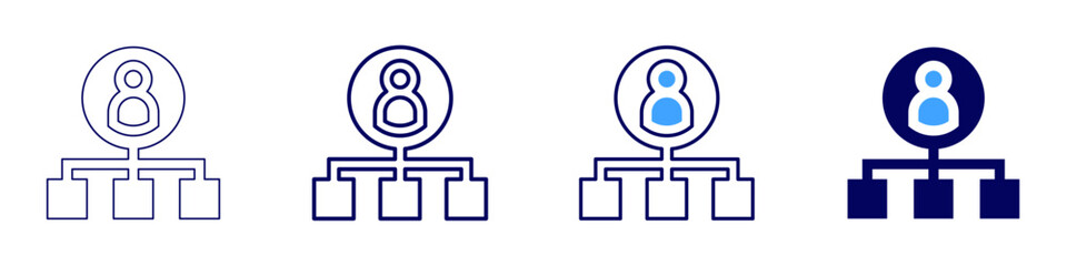 Leadership icon in 4 different styles. Thin Line, Line, Bold, and Bold Line. Duotone style. Editable stroke