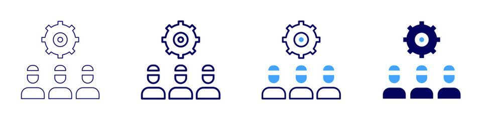 Teamwork commitment icon in 4 different styles. Thin Line, Line, Bold, and Bold Line. Duotone style. Editable stroke