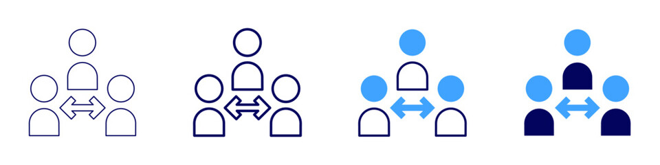 Teamwork deliverables icon in 4 different styles. Thin Line, Line, Bold, and Bold Line. Duotone style. Editable stroke