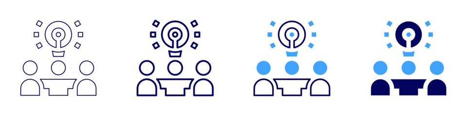 Teamwork encouragement icon in 4 different styles. Thin Line, Line, Bold, and Bold Line. Duotone style. Editable stroke