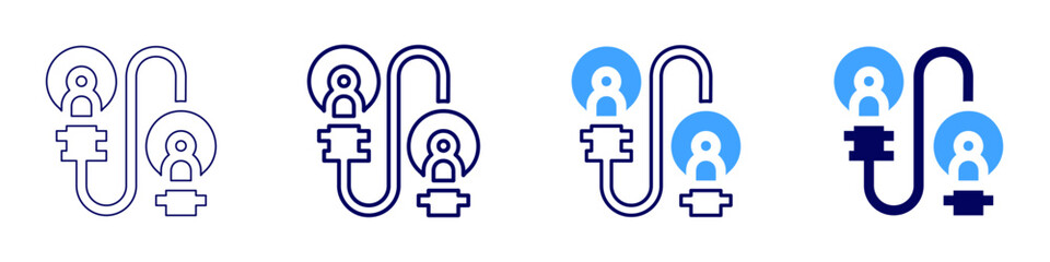 Teamwork opportunity icon in 4 different styles. Thin Line, Line, Bold, and Bold Line. Duotone style. Editable stroke