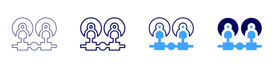 Teamwork organization icon in 4 different styles. Thin Line, Line, Bold, and Bold Line. Duotone style. Editable stroke