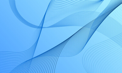 blue smooth lines wave curves with soft gradient abstract background