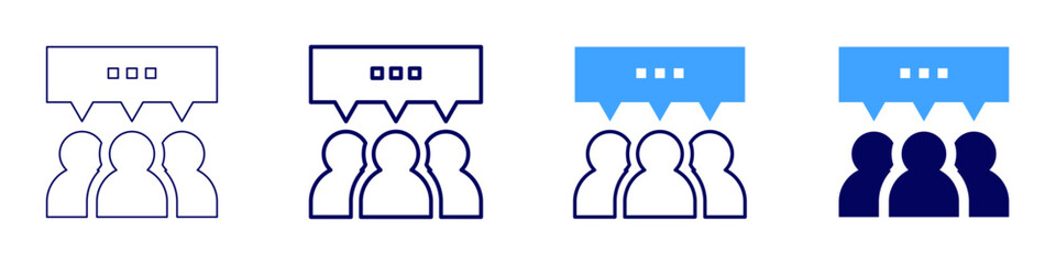 Teamwork productivity icon in 4 different styles. Thin Line, Line, Bold, and Bold Line. Duotone style. Editable stroke