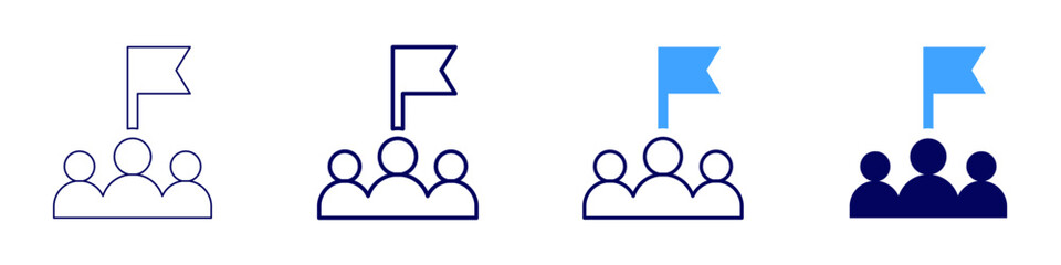 Teamwork rewards icon in 4 different styles. Thin Line, Line, Bold, and Bold Line. Duotone style. Editable stroke