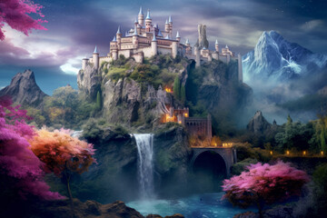 Fortress Castle Otherworldly Dimension Fantastic Landscape Surrealist