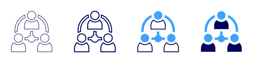 Third party icon in 4 different styles. Thin Line, Line, Bold, and Bold Line. Duotone style. Editable stroke