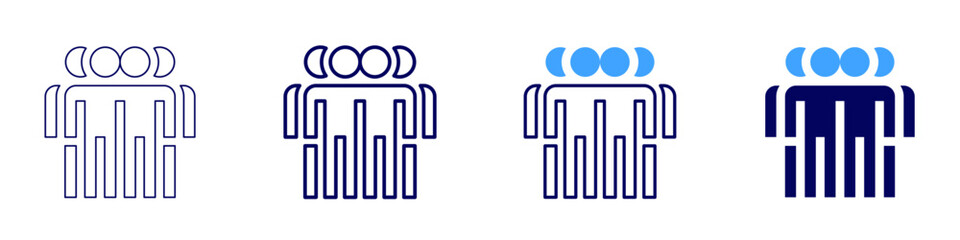 Togetherness icon in 4 different styles. Thin Line, Line, Bold, and Bold Line. Duotone style. Editable stroke