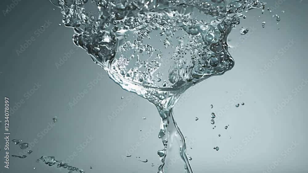 Poster side light video revealing the depth of the splash, the camera zooms in on the precise point of impa