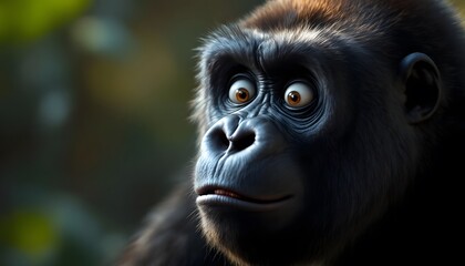 Obraz premium Surprised Gorilla Closeup Stunning Wildlife Photo