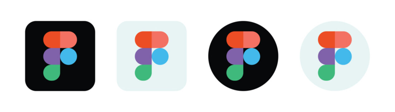 Figma logo, social media icon symbol logotype vector
