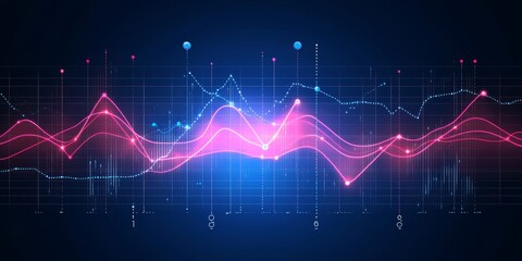Fototapeta premium Dynamic Glowing Abstract Chart, Visualization Of Finance Trading And Data Analytics Background