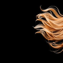 Naklejka premium Blonde Hair on Black Background