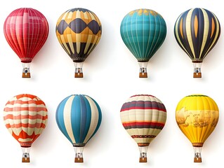 Fototapeta premium Colorful hot air balloons in a sky setting aerial view travel photography