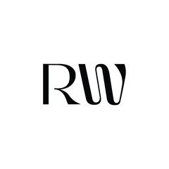 RW monogram logo design letter text name symbol monochrome logotype alphabet character simple logo