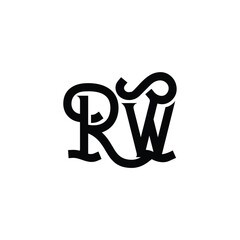 RW monogram logo design letter text name symbol monochrome logotype alphabet character simple logo