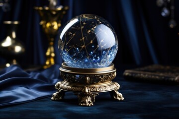 A crystal ball astronomy sphere planet.