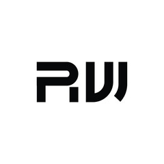 RW monogram logo design letter text name symbol monochrome logotype alphabet character simple logo