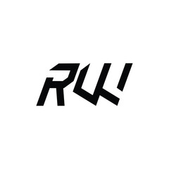 RW monogram logo design letter text name symbol monochrome logotype alphabet character simple logo