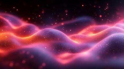 Fototapeta premium Abstract Pink and Orange Glowing Waves of Light