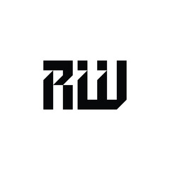 RW monogram logo design letter text name symbol monochrome logotype alphabet character simple logo