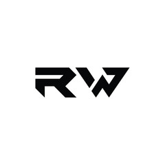 RW monogram logo design letter text name symbol monochrome logotype alphabet character simple logo