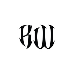 RW monogram logo design letter text name symbol monochrome logotype alphabet character simple logo