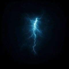 Fototapeta premium Blue Lightning Bolt on Dark Background