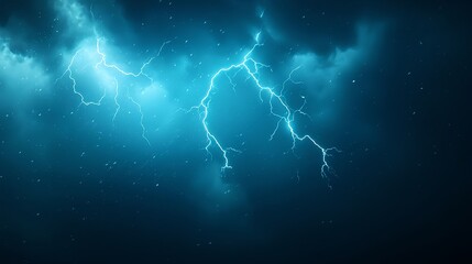 Blue Lightning Storm Abstract Background