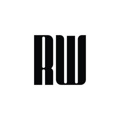 RW monogram logo design letter text name symbol monochrome logotype alphabet character simple logo