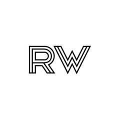 RW monogram logo design letter text name symbol monochrome logotype alphabet character simple logo