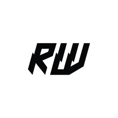 RW monogram logo design letter text name symbol monochrome logotype alphabet character simple logo