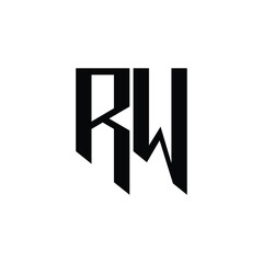 RW monogram logo design letter text name symbol monochrome logotype alphabet character simple logo