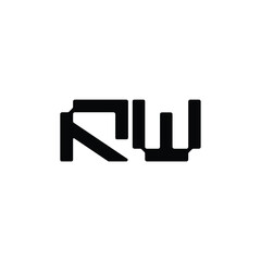 RW monogram logo design letter text name symbol monochrome logotype alphabet character simple logo