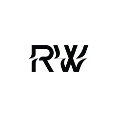 RW monogram logo design letter text name symbol monochrome logotype alphabet character simple logo