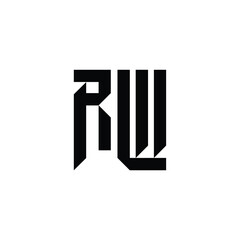 RW monogram logo design letter text name symbol monochrome logotype alphabet character simple logo