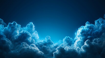 Fototapeta premium Blue Pixel Cloudscape at Night