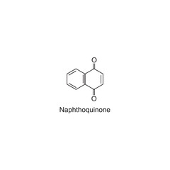 Naphthoquinone skeletal structure.Quinone compound schematic illustration. Simple diagram, chemical structure.
